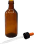 EISCO Dropping Bottle, 180ml (6oz) - Amber Soda Glass - Screw Cap with Amber Glass Dropper & Rubber Bulb Labs...