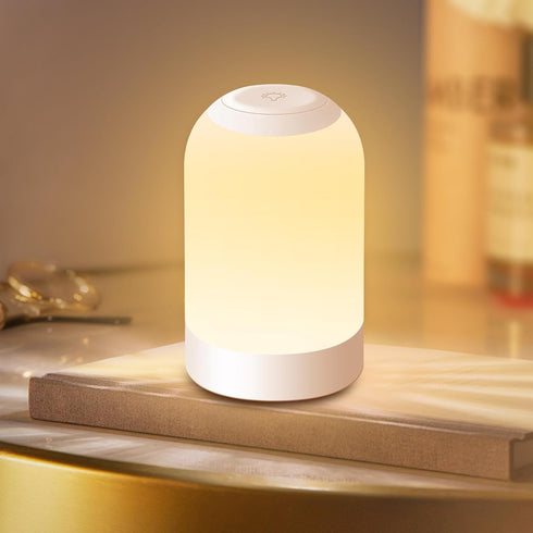 G Keni LED Touch Bedside Table Lamp, Baby Night Light for Kids, Dimmable Nursery Lamp with Timer, Nightstand Lamp for for Living Room, USB Recharg...