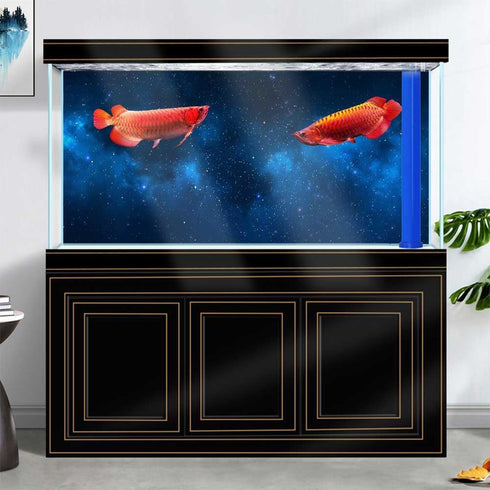 36X20IN Starry Aquarium Background, Art Starry Fish Tank Decorations Background, with 8 EVA Double-Sided Tape...