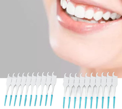 Interdental Brush, Floss Toothpick Brush Eliminate Bad Breath Portable Safe 200pcs Plaque Removal for Travel for Oral Care (Mint Green)...