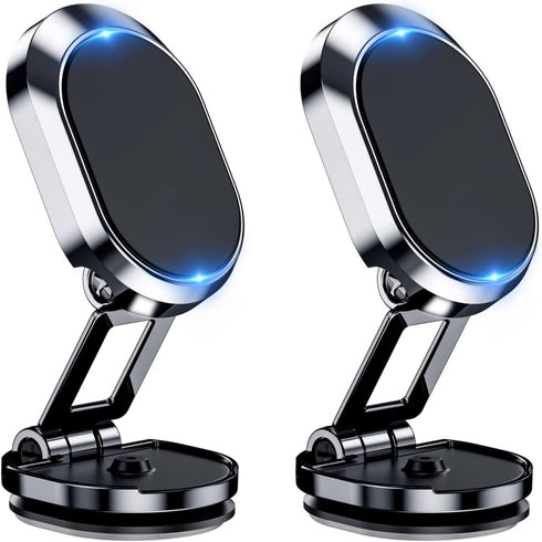2 Pack Alloy Folding Magnetic Car Phone Holder 360° Rotation Magnetic Phone Holder for Car Super Strong Magnet Magnetic Phone Mount Magnetic Cell ...