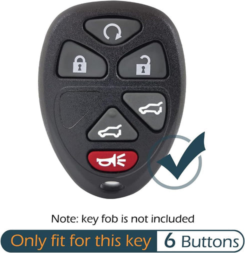 2Pcs Silicone 6 Buttons Key Fob Cover Remote Case Keyless Protector Compatible with Chevrolet Chevy Suburban Tahoe Traverse GMC Acadia Yukon Buick...