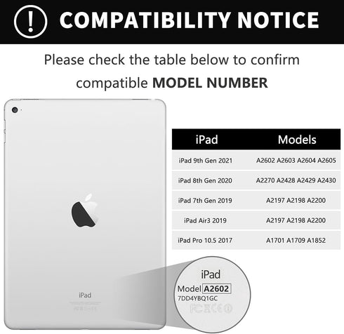 KBCASE Keyboard Case for iPad 9th/8th/7th Generation 2021/2020/2019, Compatible with iPad Air 3/Pro 10.5, Detachable Bluetooth Keyboard Case with ...