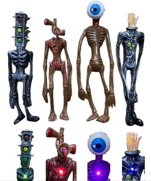 4 PCS Siren Head Toys Siren Head Action Figure Monster Amazing Head Horror Models (Series-E)...