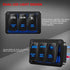DaierTek LED Light Bar Switch Panel, 3 Gang Rocker Switch Panel, 12V Toggle Switch Panel for Truck Car RZR Jeep RV Automotive Marine Boat Blue 12 ...