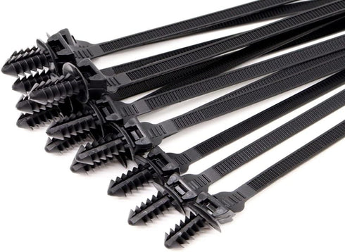 Push Mount Wire Ties, Snap in Zip Tie Automotive Clips Nylon Wire Harness Clips 3 Sizes of Cable Ties for Engine Bay Zip Tie Kit 150pcs...