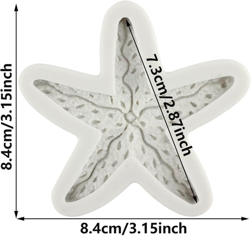 Starfish Silicone Fondant Mold Marine Theme Cake Molds For Sugar Cake Decorating Cupcake Topper Candy Chocolate Gum Paste Polymer Clay...