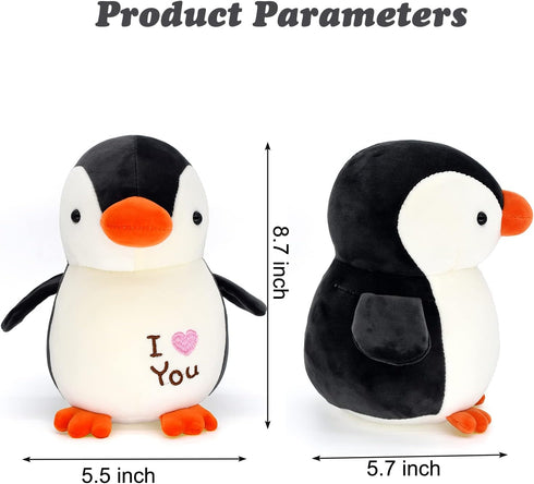 HWD 8.7" Soft Stuffed Penguin Dolls, Stuffed Animals Toys, Gifts for Kids Toddlers Birthday Christmas Day Valentine's Day (Black)...