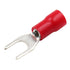 Baomain Red Insulated Fork Spade Wire Connector Electrical Crimp Terminal 16-22AWG #8 USA Screw (200PCS)...