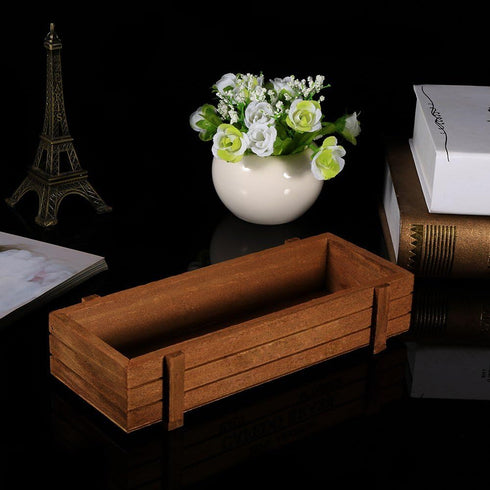 Mumusuki Wooden Succulent Planter Box Pot Holder Flower Home Garden Patio Lawn Rectangle Storage Box Indoor Outdoor...
