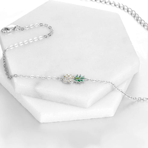 Pineapple/Mushroom/Star/Mountain Anklets Sterling Silver Adjustable Chain Link Ankle Bracelets Beach Anklet Jewelry for Women Teens...