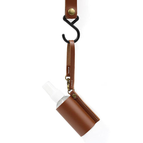 Disinfectant Holder - 60ml Sanitizing Spray Bottle Bag Holder - Belt Loops, Clip On Backpacks & Purses -(Reusable Bottles (Brown)...