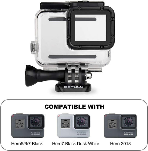 Waterproof Housing Case for GoPro Hero 7 Black, Hero 5 6 Black, Hero (2018) - 45M Underwater Protective Dive Housing Shell for GoPro Hero7 Hero6 H...