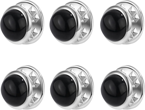 6 Pcs Mini No Sew black Buttons Brooch Pins Cover up Buttons Fasteners Detachable Reusable Multi-purpose for Clothes(Black10mm)...