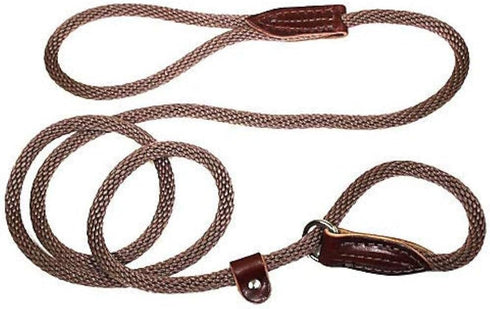 British Rope Slip Lead for Dogs, 4', Brown...