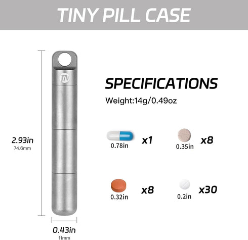 ThruNite Portable Metal Pill Case 3 Layers Pill Container Waterproof Pill Organizer Holder for Travel Purse Keychain EDC Daily Personal Care Outdo...