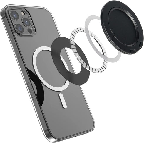 R Stand Phone Grip Magnetic Base for iPhone 12 13 14 Series,Magnetic Desk Phone Stand, Compatible with MagSafe Cases, Removable Socket Grip Base f...