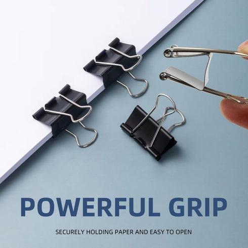 100 Pcs Binder Clips Assorted Sizes, Metal Clips for Office, Paper Clamps 6 Size, X Large, Large, Medium, Small, Mini and Micro...