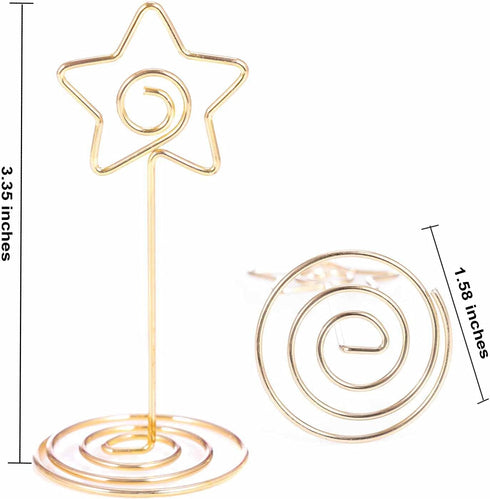 12pcs Table Number Holders, 3.35 inch Place Card Stands, Gold-Star Shaped for Wedding, Party, Birthday...