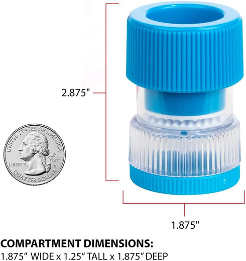 EZY DOSE Crushes Pills, Vitamins, Tablets, Storage Compartment, Removable Drinking Cup, Portable Design, Designed for Travel, Blue, BPA Free...