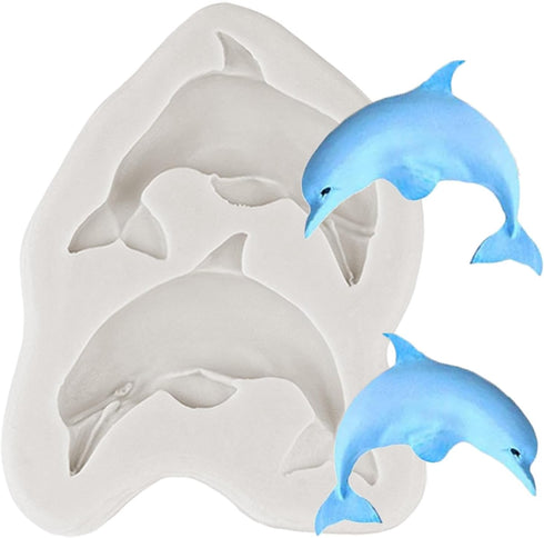 Dolphin Silicone Fondant Molds Dolphin Chocolate Candy Mold For Cake Decorating Cupcake Topper Gum Paste Polymer Clay...