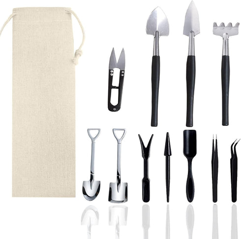 12 Pcs Succulent Tools Set Mini Transplanting Garden Tools Kit for Indoor Gardening Flower Pot Cactus Care...