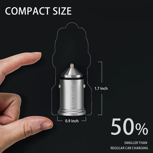USB C Car Charger Fast Car Charger Port Adapter, 20W QC3.0 Mini Car Cigarette Lighter USB Type C 3A Output Car Charger (Silver)...
