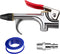 2-Way Connection Air Nozzle Blow Gun, Rubber Tip Air Nozzle with 1/4 in Standard Quick Fitting, Air Compressor Accessories Air Blower Gun for Air ...