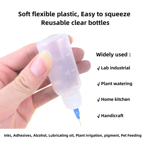 8 Pack 30ml+50ml Glue Squeeze Bottle, Precision Tip Applicator Bottle, Needle Tip Squeeze Bottle, Glue Applicator Bottles, for Paint, Quilling, Cr...