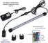 MQ 8 in Submersible LED Aquarium Light, 1.2W Color Changing Fish Tank Light with Remote Control, IP68 Crystal Glass 9 LEDs Lights Bar, for Fish Ta...