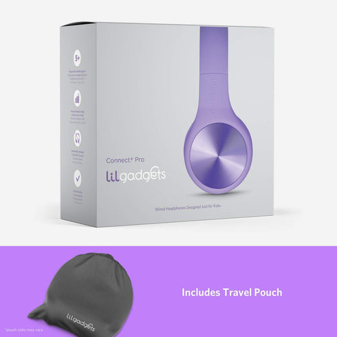 LilGadgets Connect+ Pro Wired Kids Headphones for School w/Microphone, Volume Limiting, Noise Reducing Over-Ear Headset w/Cord, SharePort Technolo...
