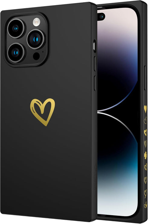 Cocomii Rectangle Case Compatible with iPhone 13 Pro Max - Silicone, Luxury, Slim, Matte, Soft Touch, Love Hearts, Fingerprint Resistant, Anti-Scr...