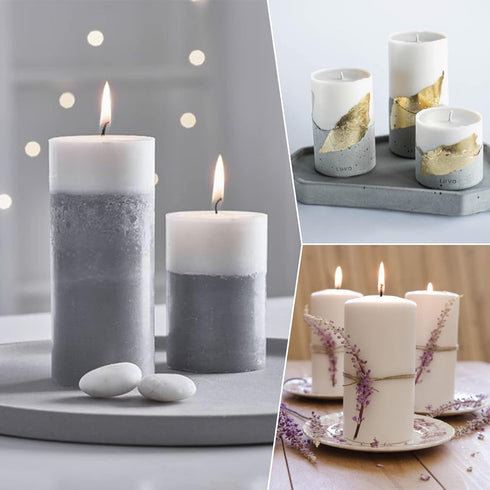 Cylinder Molds for Candle Making,4 Inch and 3.5 Inch Candle Making Molds Silicone,Large Pillar Silicone Molds for Aromatherapy Candles,Epoxy Resin...