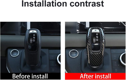 YIWANG Carbon Fiber Style ABS Car Center Gear Shift Head Cover Trim for Land Rover Defender 90 110 130 2020-2025 Auto Accessories (ABS-Carbon Fibe...