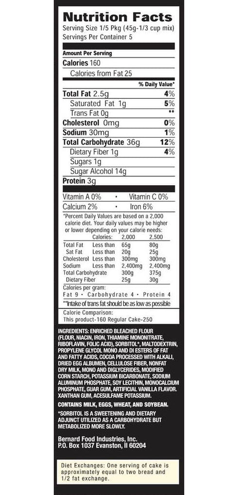 Sweet 'N Low Chocolate Cake Mix...