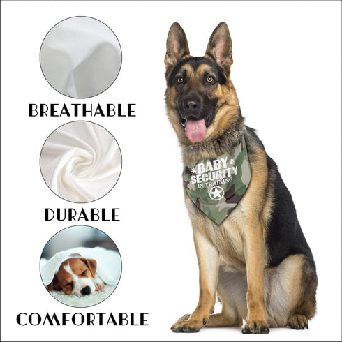 Dog Bandana, Baby Security Dog Bandana, Camouflage Dog Scarf Printing, Dog Scarf Accessories, Dog Bandana Pet Scarf, Pet Baby Announcement Scarf G...