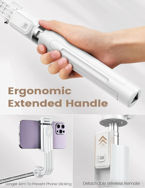 Selfie Stick Tripod with Remote, ANXRE Portable 5 in 1 Selfie Stick Phone Tripod, Wireless Selfie Stick Tripod for Cell Phone Compatible with iPho...