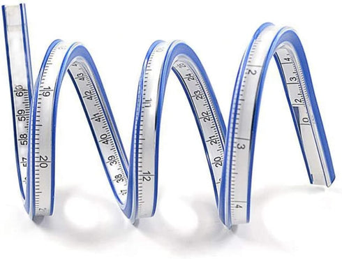 40cm Flexible Curve Ruler Woodworking, Plastic Measure Tool for Drafting Engineering Drawing- Multi Color...
