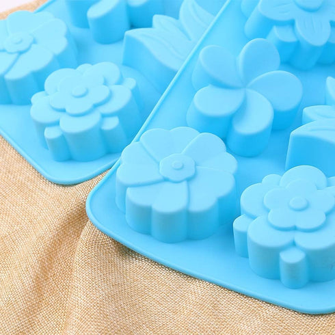 homEdge 6-Cavity Silicone Flowers Shap Mold, Set of 3PCS Non Stick Silicone Mixed Tulip, Daisy Mold for Candy Chocolate Jelly, Ice Cube – 6 Styles...