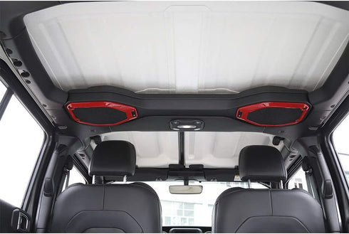 Voodonala for Jeep JL JLU Top Speaker Audio Surround Trim for 2018-2023, Red Interior Accessories(2pcs/Set,Not Fit 2024)...