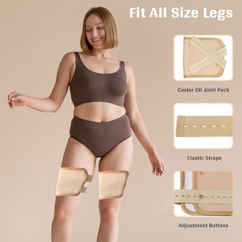 2Pcs Castor Oil Joint Pack - Reusable Essential Oil Leg Care Pack Leakproof Castor Oil Hand Pack Complementary Therapy for Arthritis, Gout, Tendon...