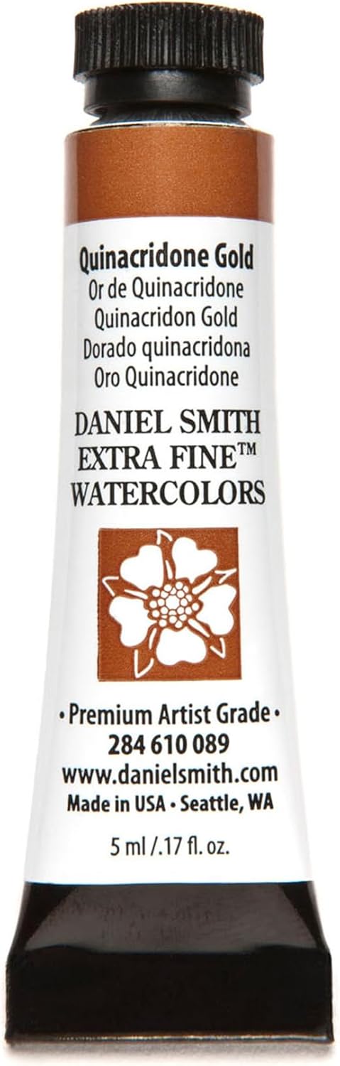 Daniel Smith 284610089 Extra Fine Watercolors Tube, 5ml, Quinacridone Gold, 0.17 Fl Oz (Pack of 1)...
