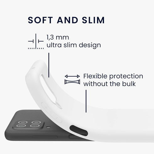kwmobile Case Compatible with Samsung Galaxy A12 Case - Soft Slim Protective TPU Silicone Cover - White Matte...