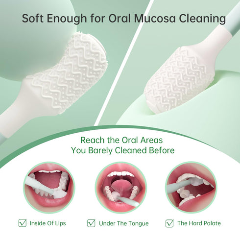 Oral Mucosal Cleaner|Silicon Oral Care Cleaner|Gum Massager with Air Bag(1 pc)...