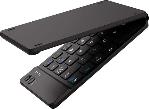 Foldable Bluetooth Keyboard, Portable Wireless Keyboard Rechargeable Full Size Ultra Slim Folding Keyboard Compatible iOS Android Windows Smartpho...