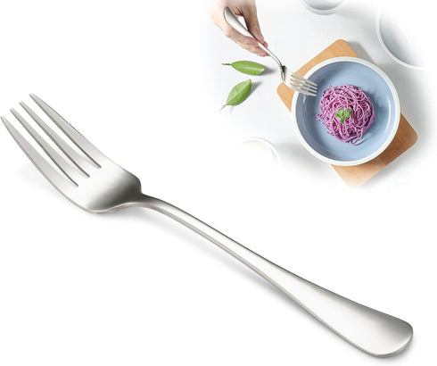 SANTUO Stainless Steel Dinner Forks Set - 12PCS Salad Forks Silverware with Round Handle, Mirror Finish & Dishwasher Safe, Use for Home, Kitchen o...