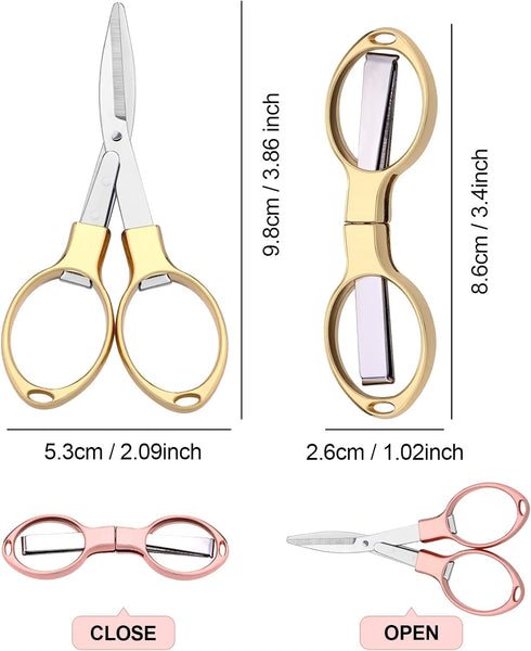 Stainless Steel Scissors Anti Rust Folding Scissors Glasses Shaped Mini Shear for Home and Travel Use (6)...