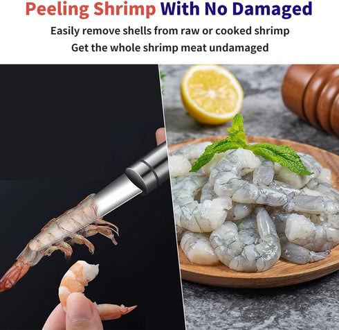 2PC Shrimp Deveiner Tool Stainless Steel Shrimp Deveining Tool Efficient Shrimp Peeler and Deveiner Tool Portable Shrimp Cleaner Shrimp Knife for ...