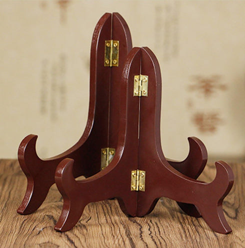 2 PCS Wood Easels Wooden Plate Stand Folding Display Stands, 5 Inch...