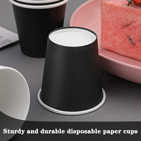 3 oz Paper Cups, Black Mouthwash 50 Count Disposable Bathroom Cups, Disposable Espresso Cups Small Paper Cups for Party,Picnic,Travel,Espresso and...